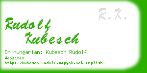 rudolf kubesch business card